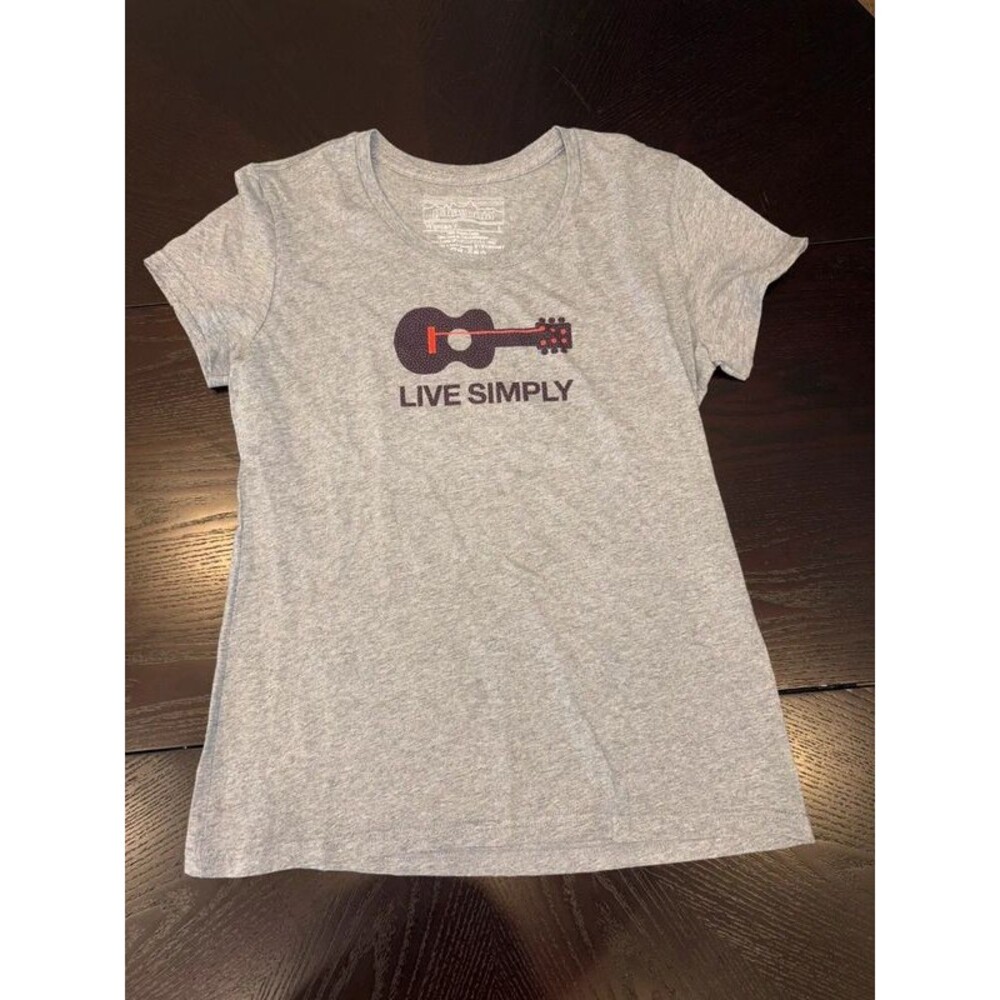 Grey Patagonia Live Simply Guitar T-Shirt Sz L